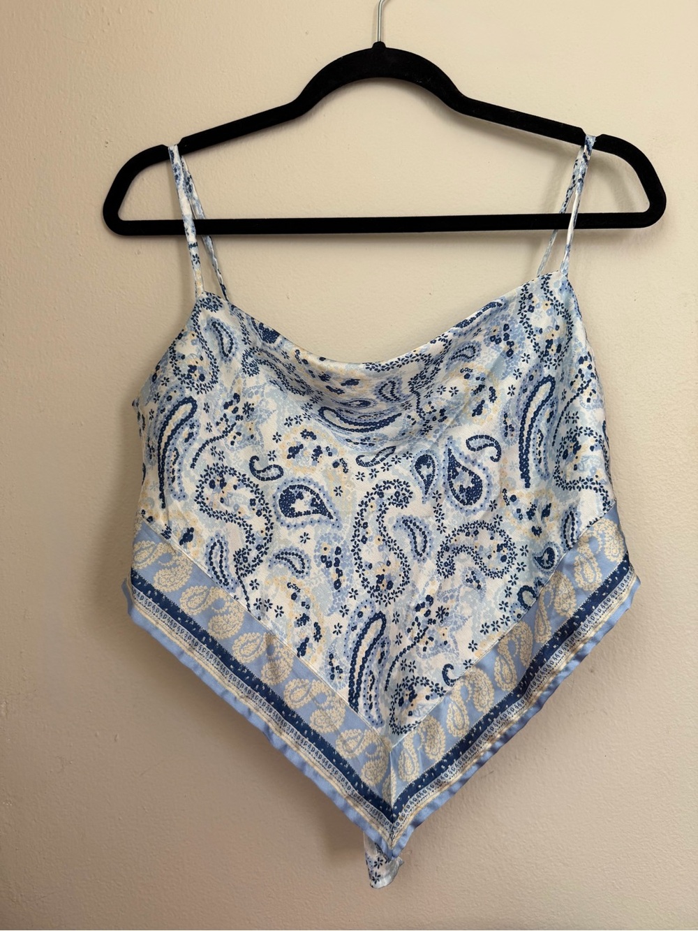 Blue Paisley Bandana Top